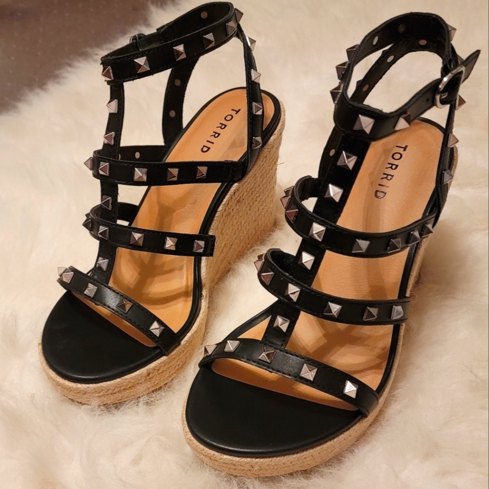 Torrid Studded Wedges Black
